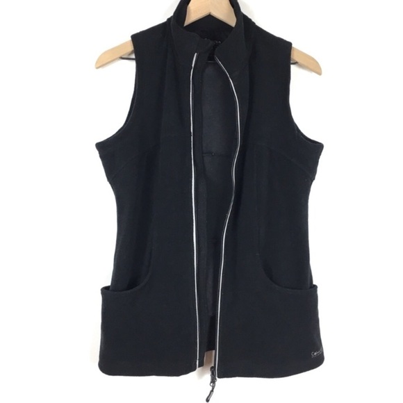 CALVIN KLEIN Vest Fleece Quick Dry Performance Sleeveless Full Zip Size Medium - Picture 2 of 9